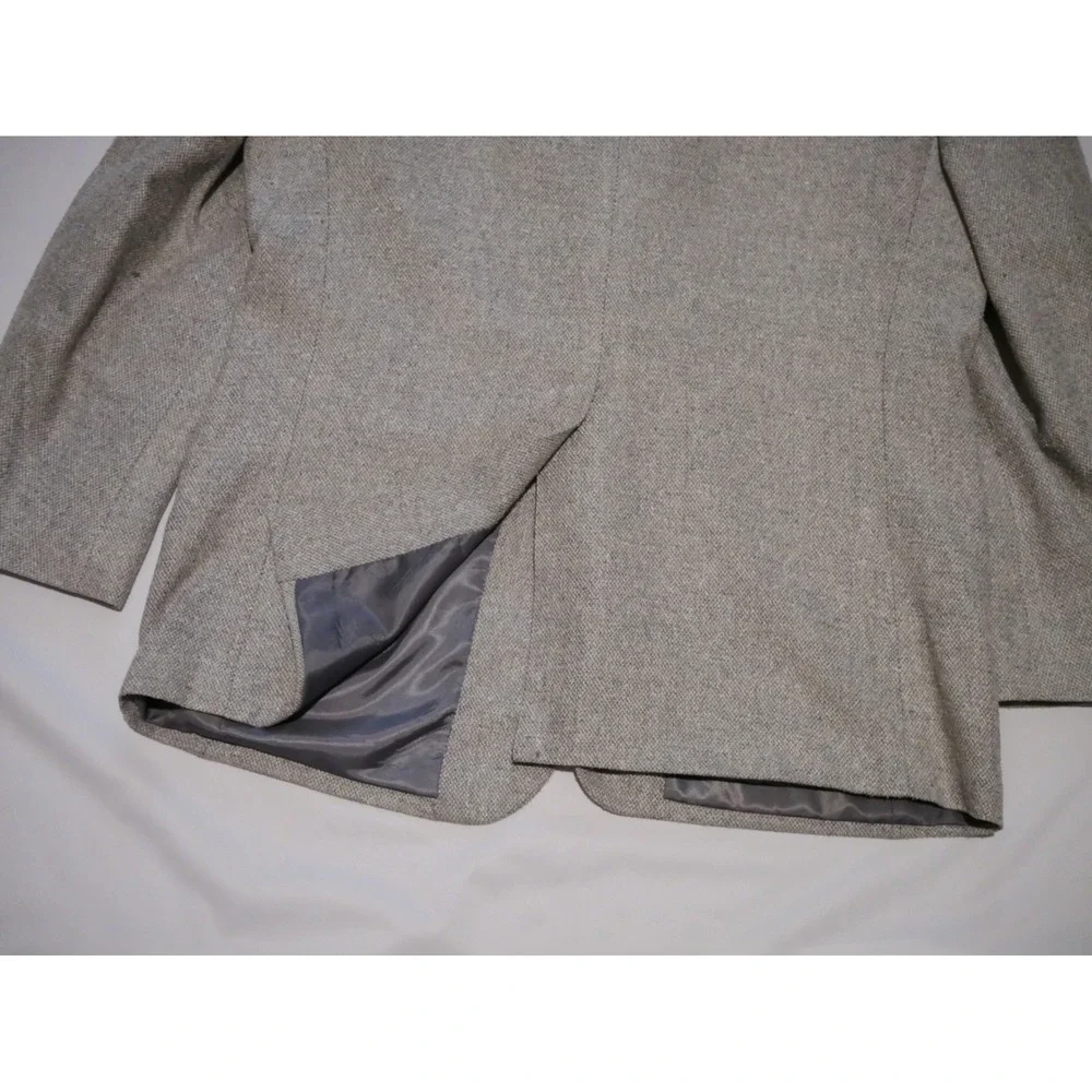 Barrington Men 42S Blazer 100% Pure Silk Sport Coat Gray Textured 2Button Jacket
